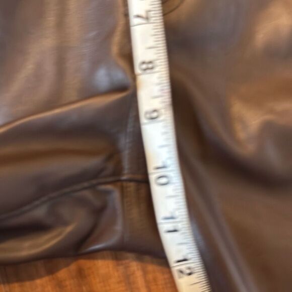 Old Navy high rise bootcut brown faux leather pants 0 - Picture 7 of 14